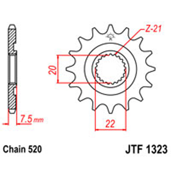 JT JT Gear Box Sprockets G/B 1323SC-14 (342)